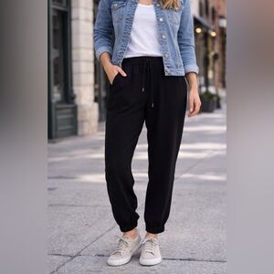 Ann Taylor Black Jogger Pants XL | Elastic Waist Work Casual GUC